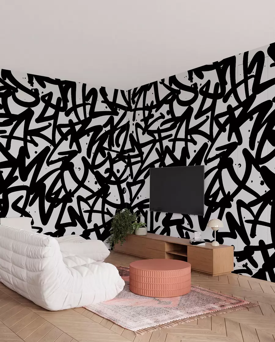 wall murals Graffiti Emotions: Black u99087v3