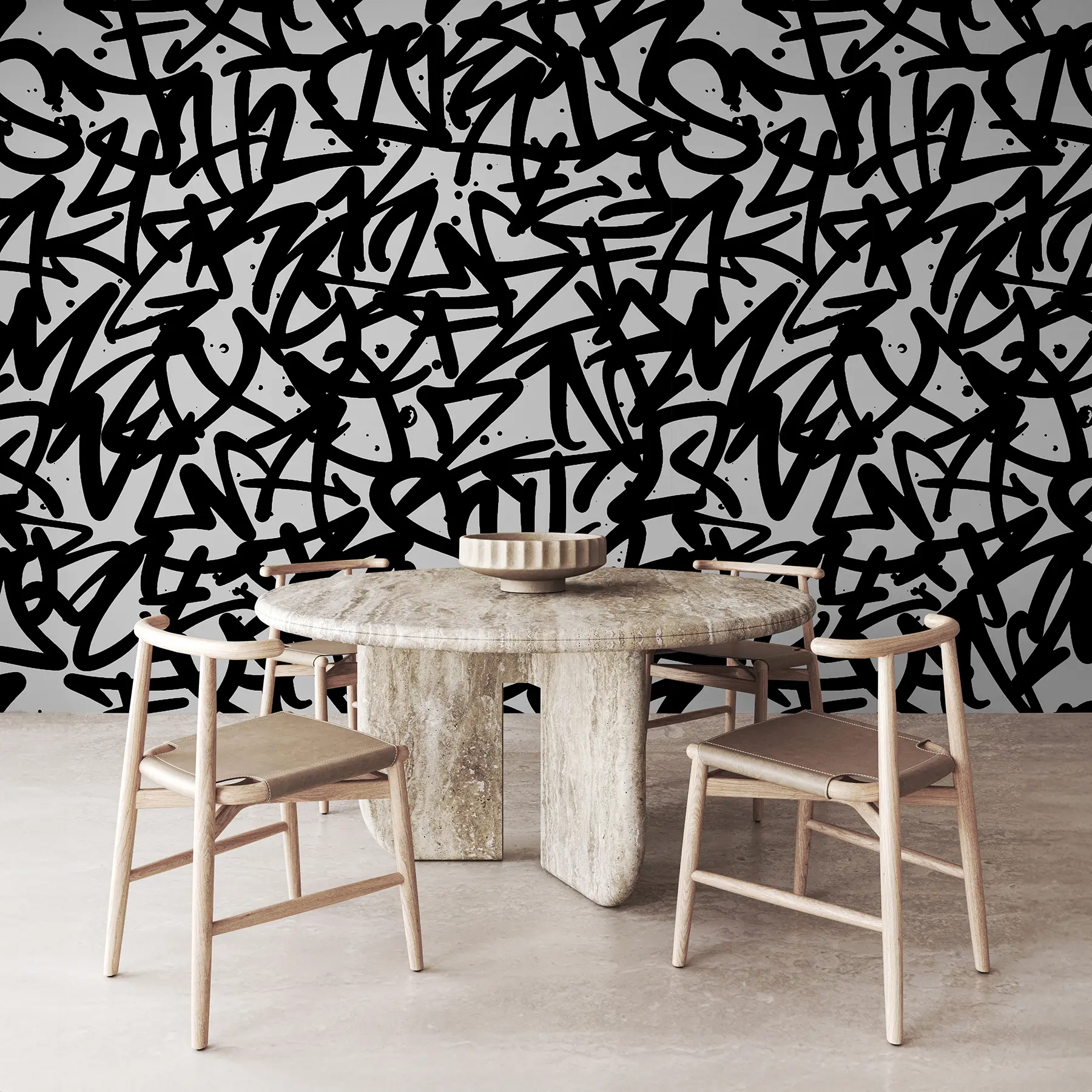 wall murals Graffiti Emotions: Black u99087v3
