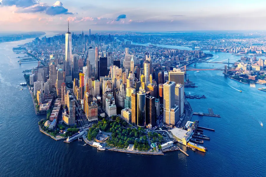 wall murals Bird's eye view of New York Manhattan, USA u98643