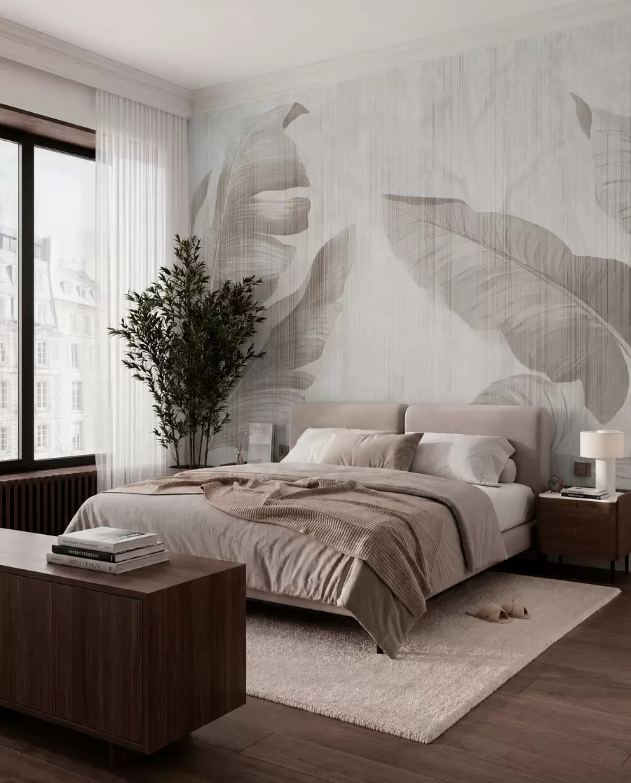 wall murals Tropical leaves in grunge style u00299d1