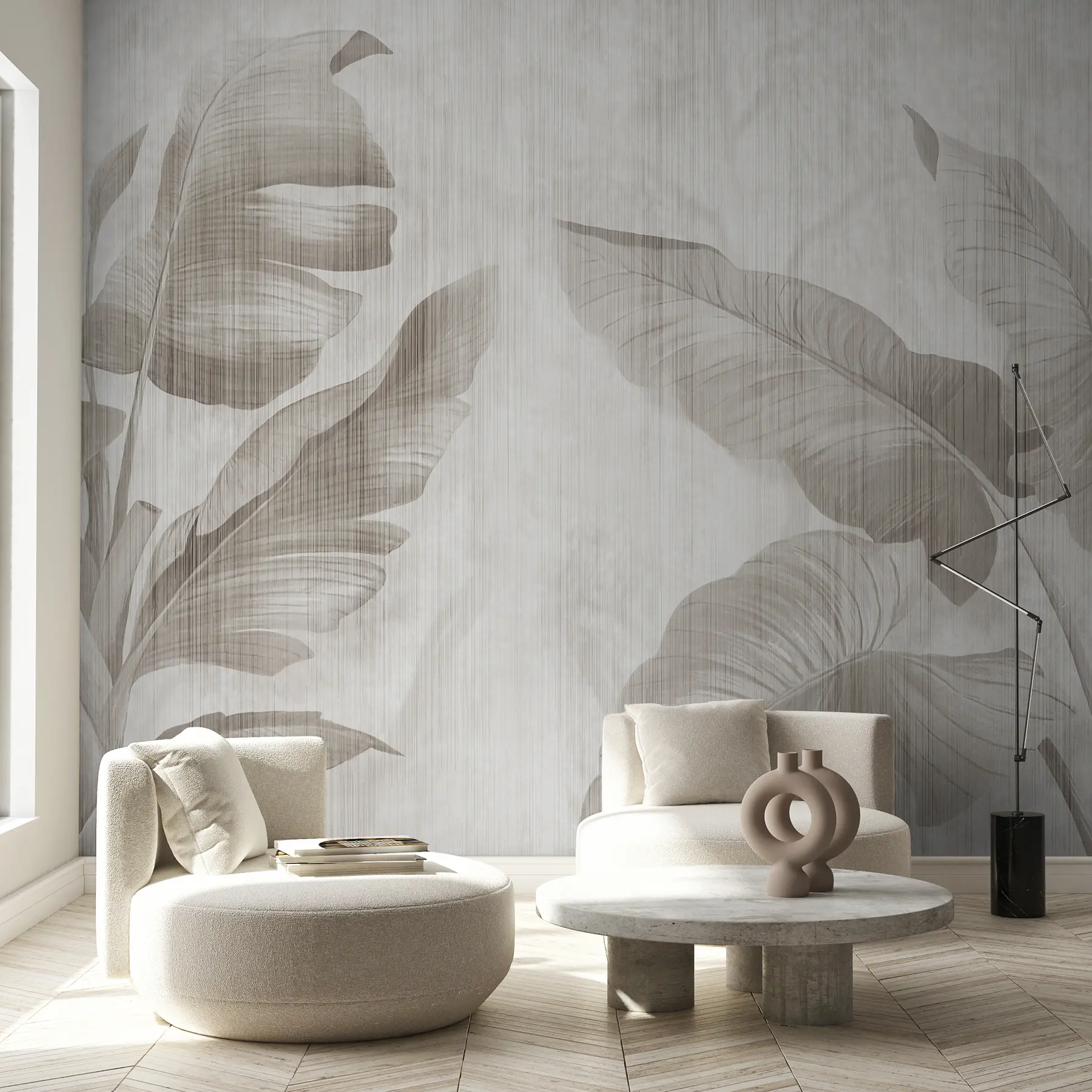 wall murals Tropical leaves in grunge style u00299d1
