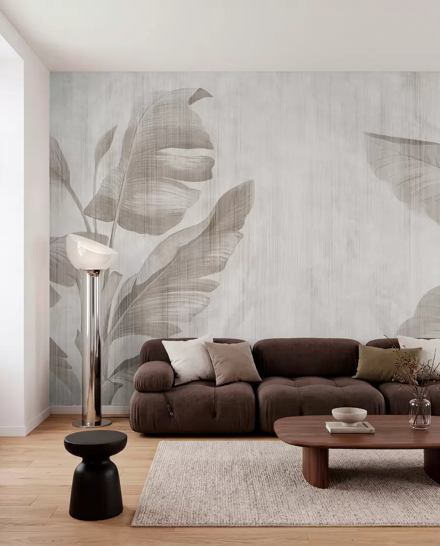 wall murals Tropical leaves in grunge style u00299d2