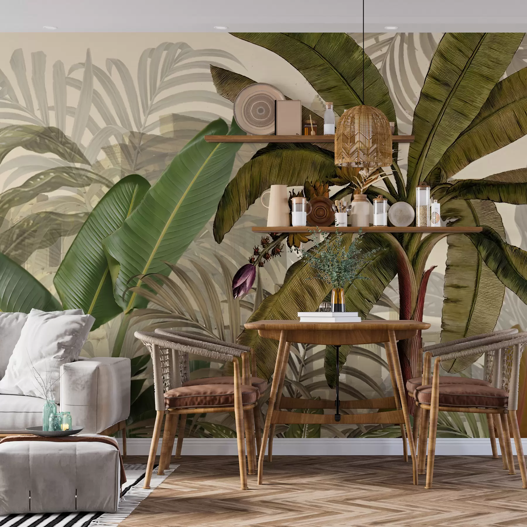 wall murals Tropical jungle and leaves u74748d1