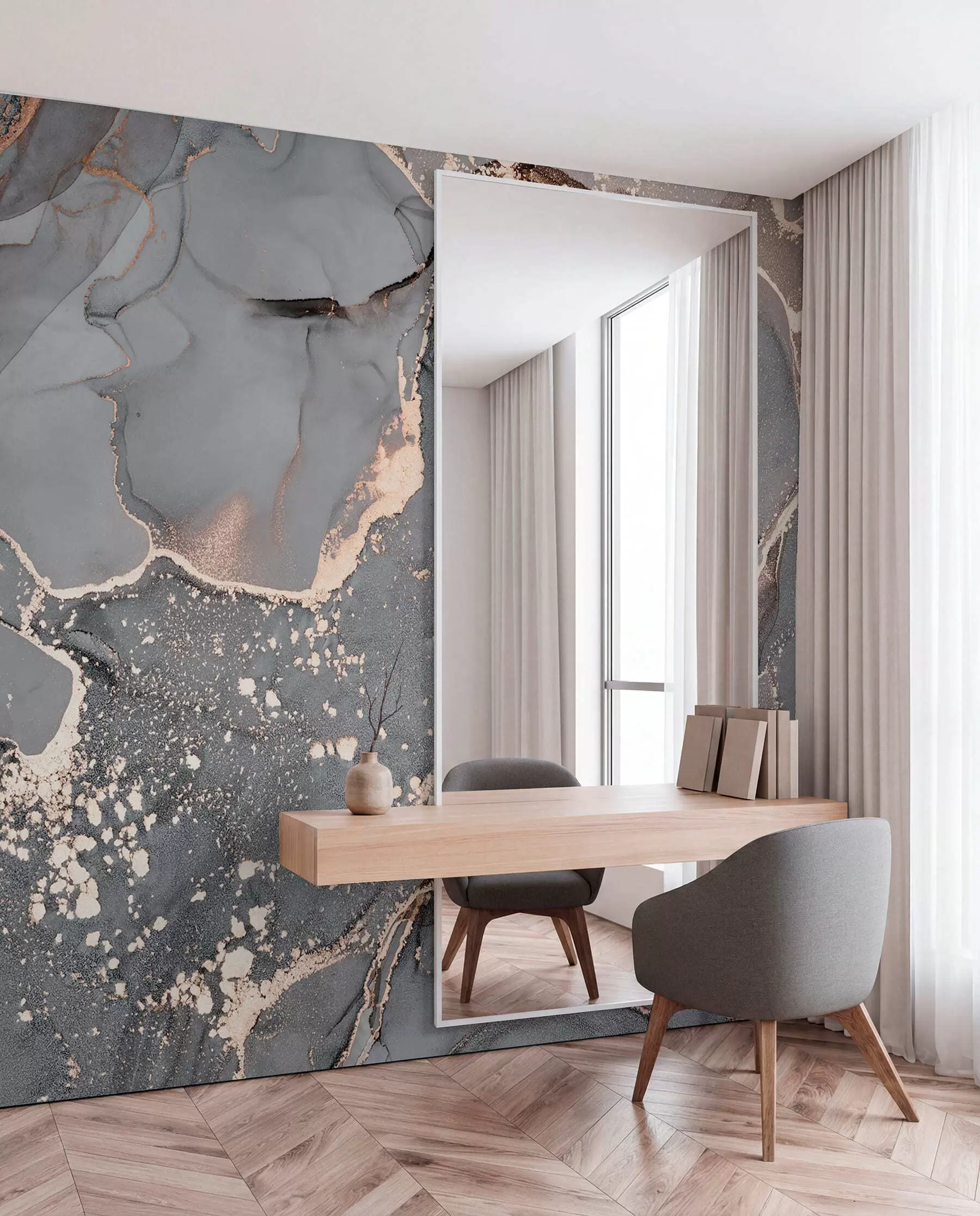 wall murals Grey marble u93578d1