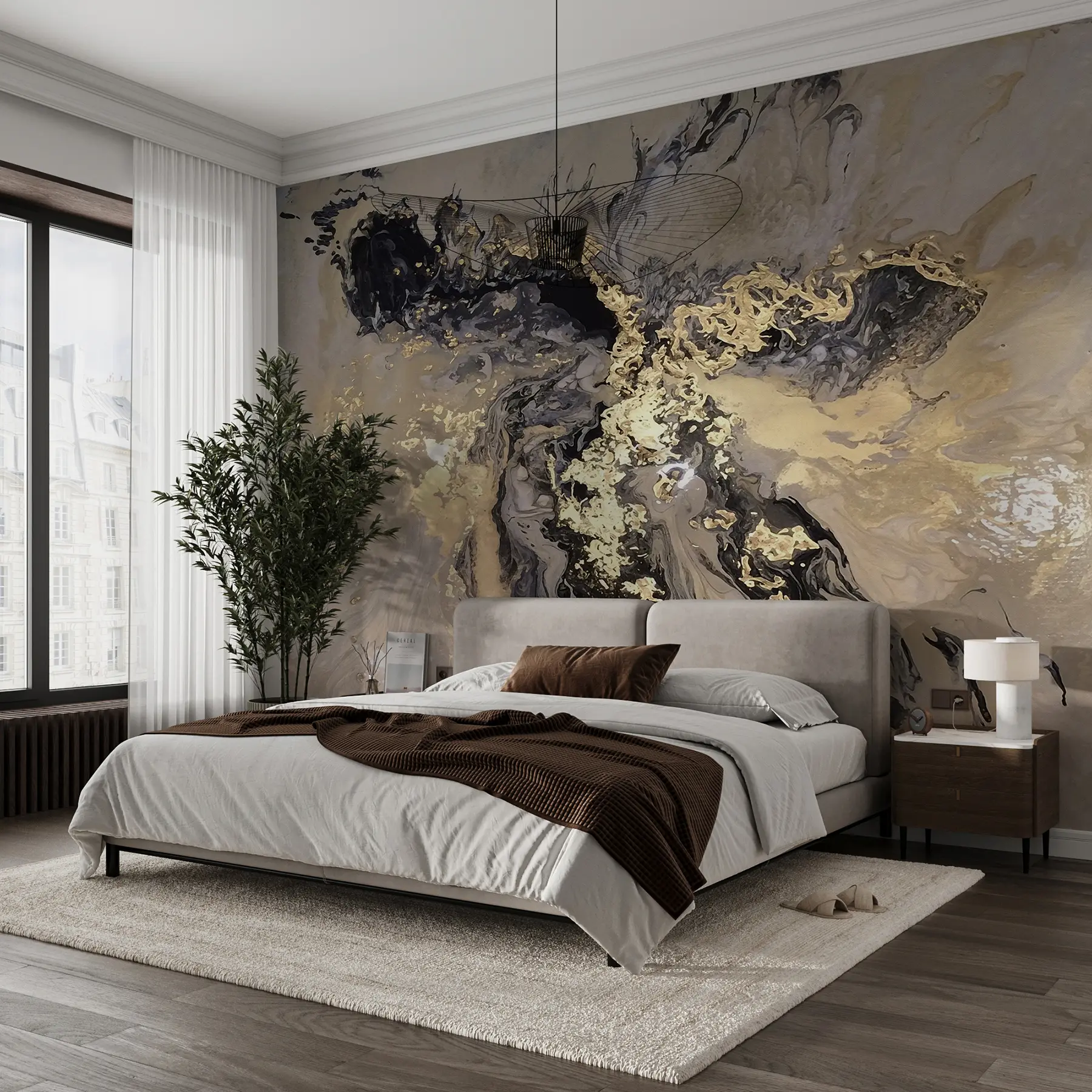 wall murals Black marble u16941d3