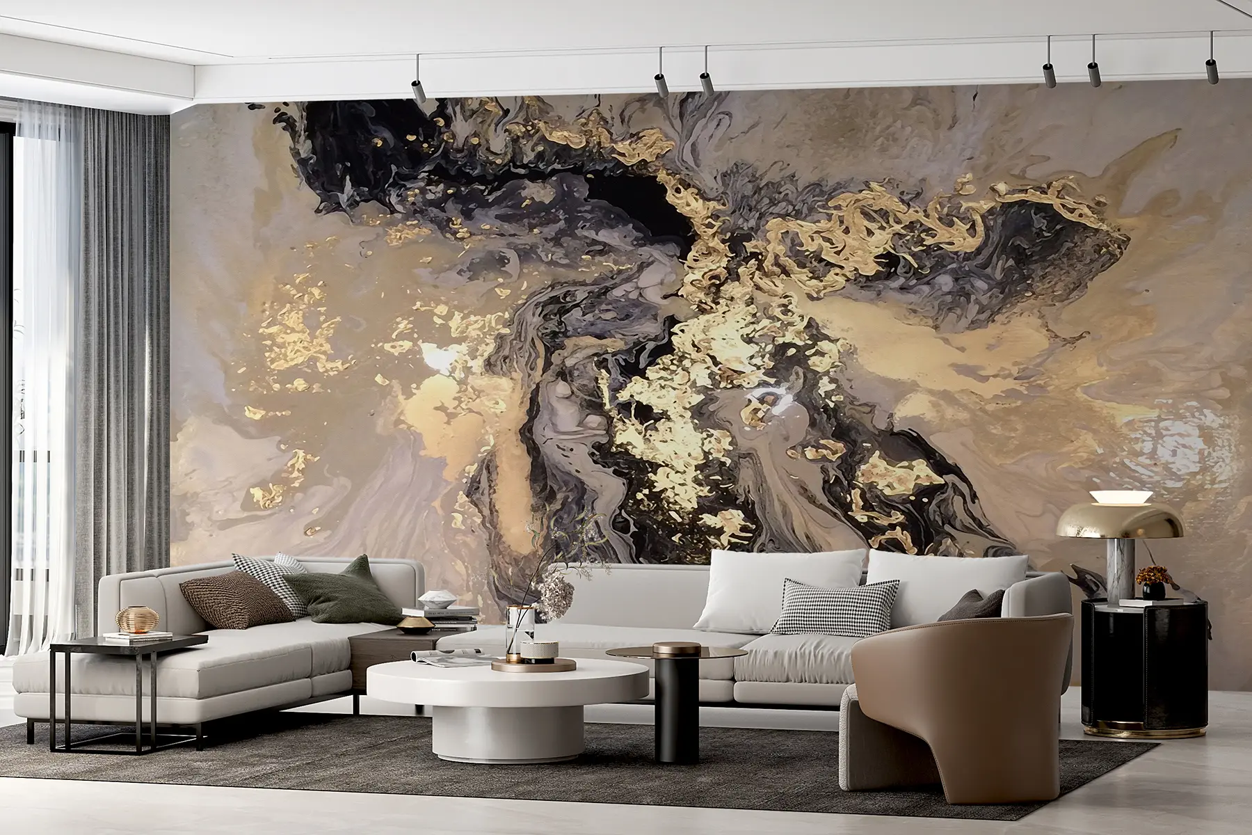 wall murals Black marble u16941d2