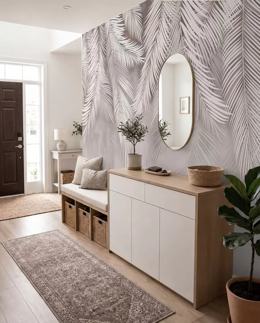 wall murals Delicate drooping leaves u48556v5d2