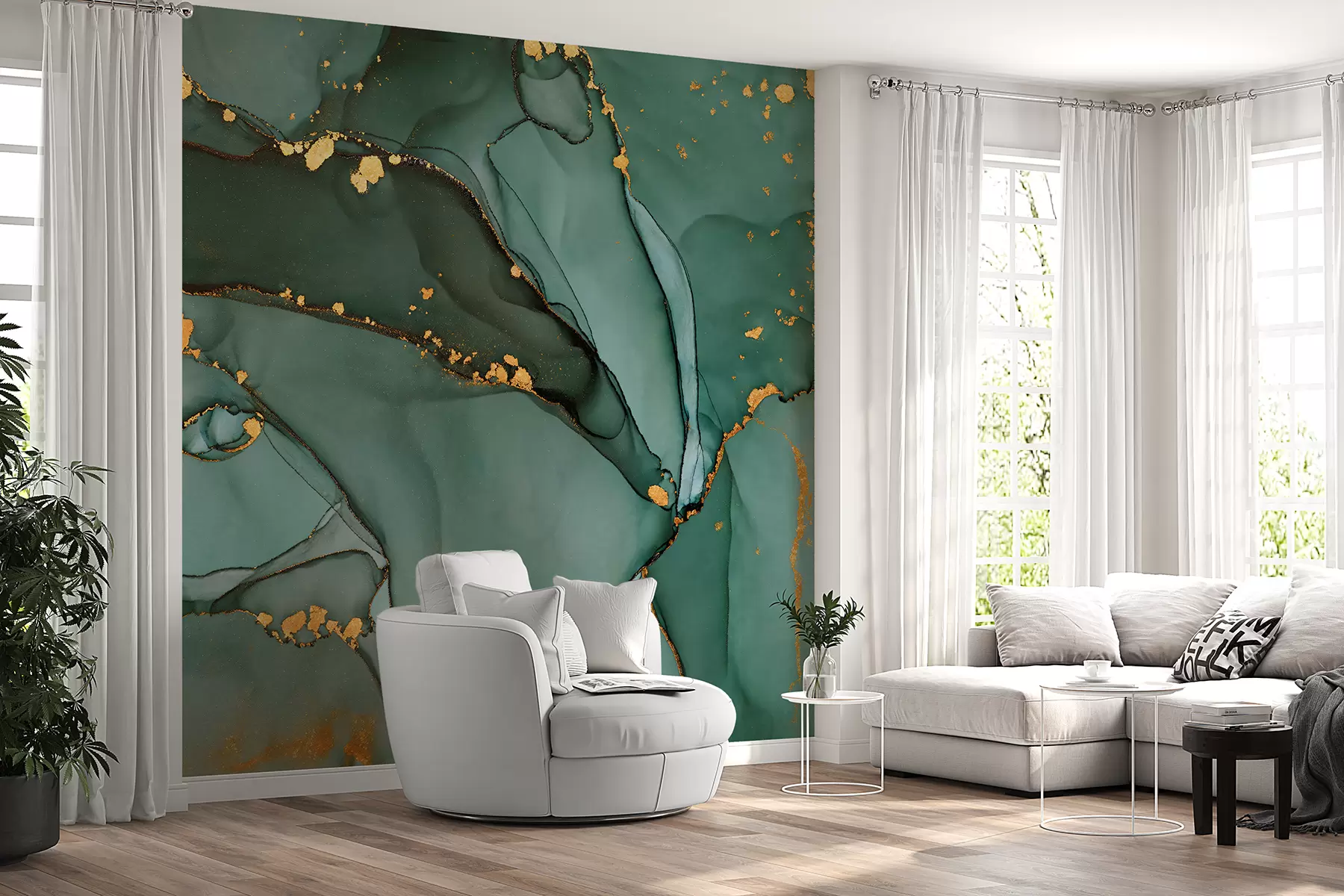wall murals Luxury Onyx marble with metallic cracks u50235d1