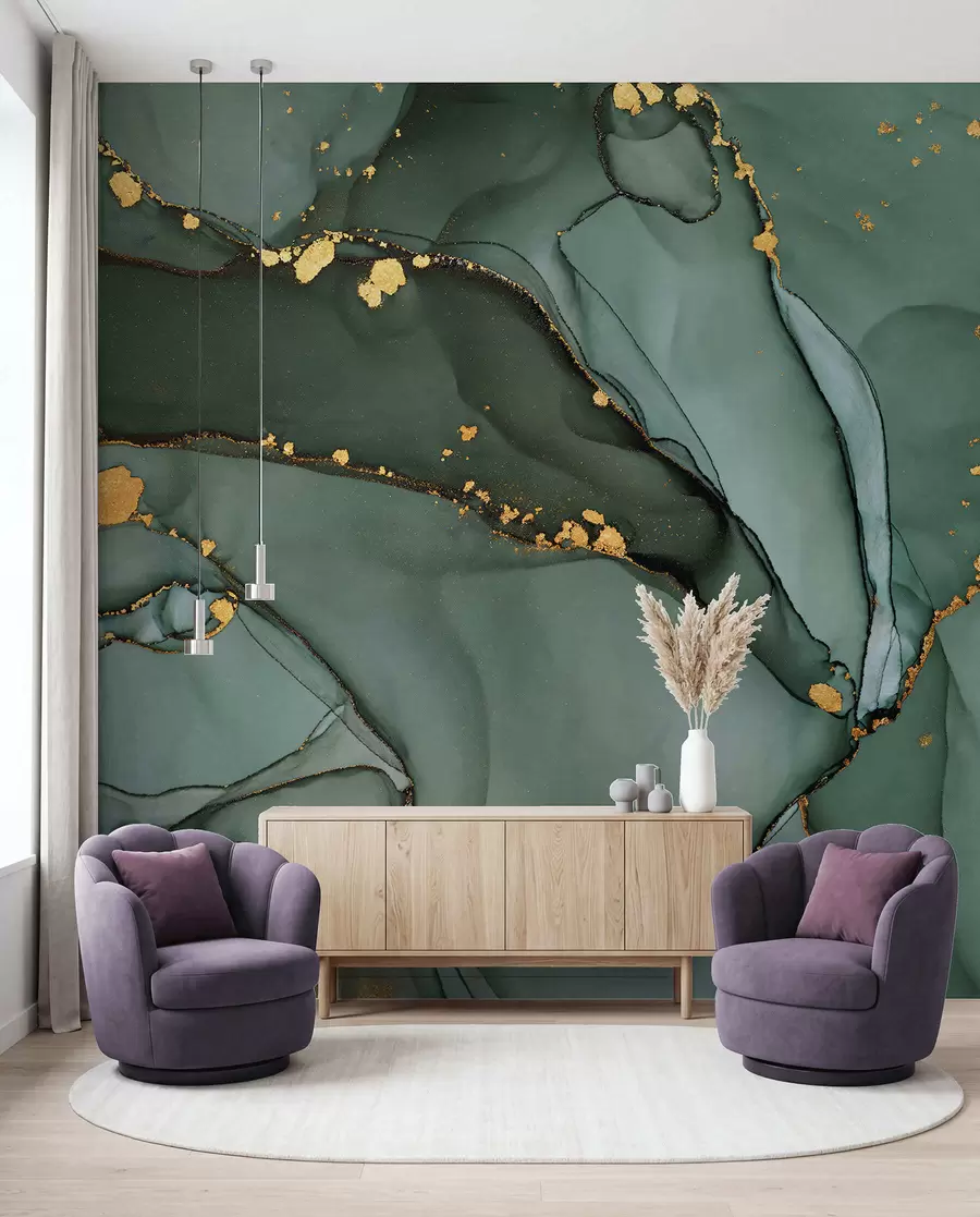 wall murals Luxury Onyx marble with metallic cracks u50235d1