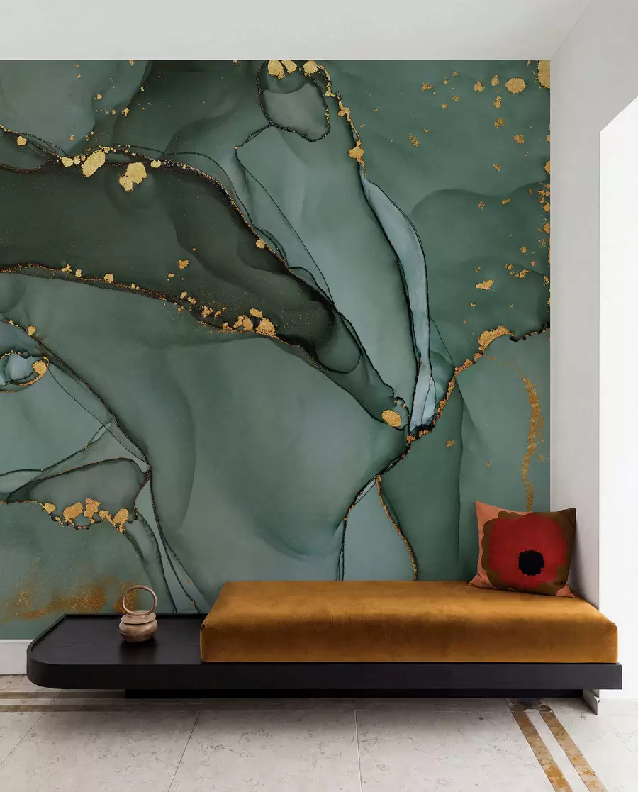 wall murals Luxury Onyx marble with metallic cracks u50235d1