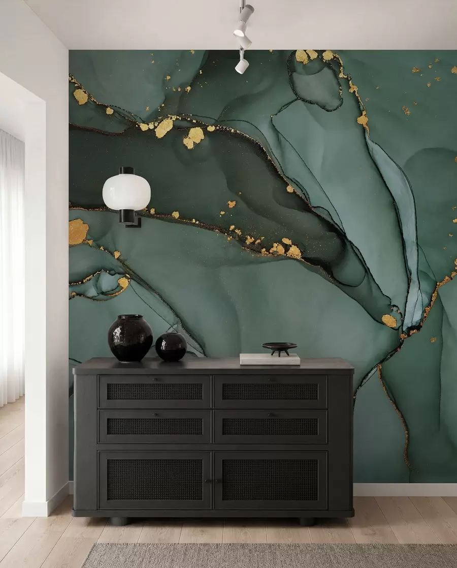 wall murals Luxury Onyx marble with metallic cracks u50235d1