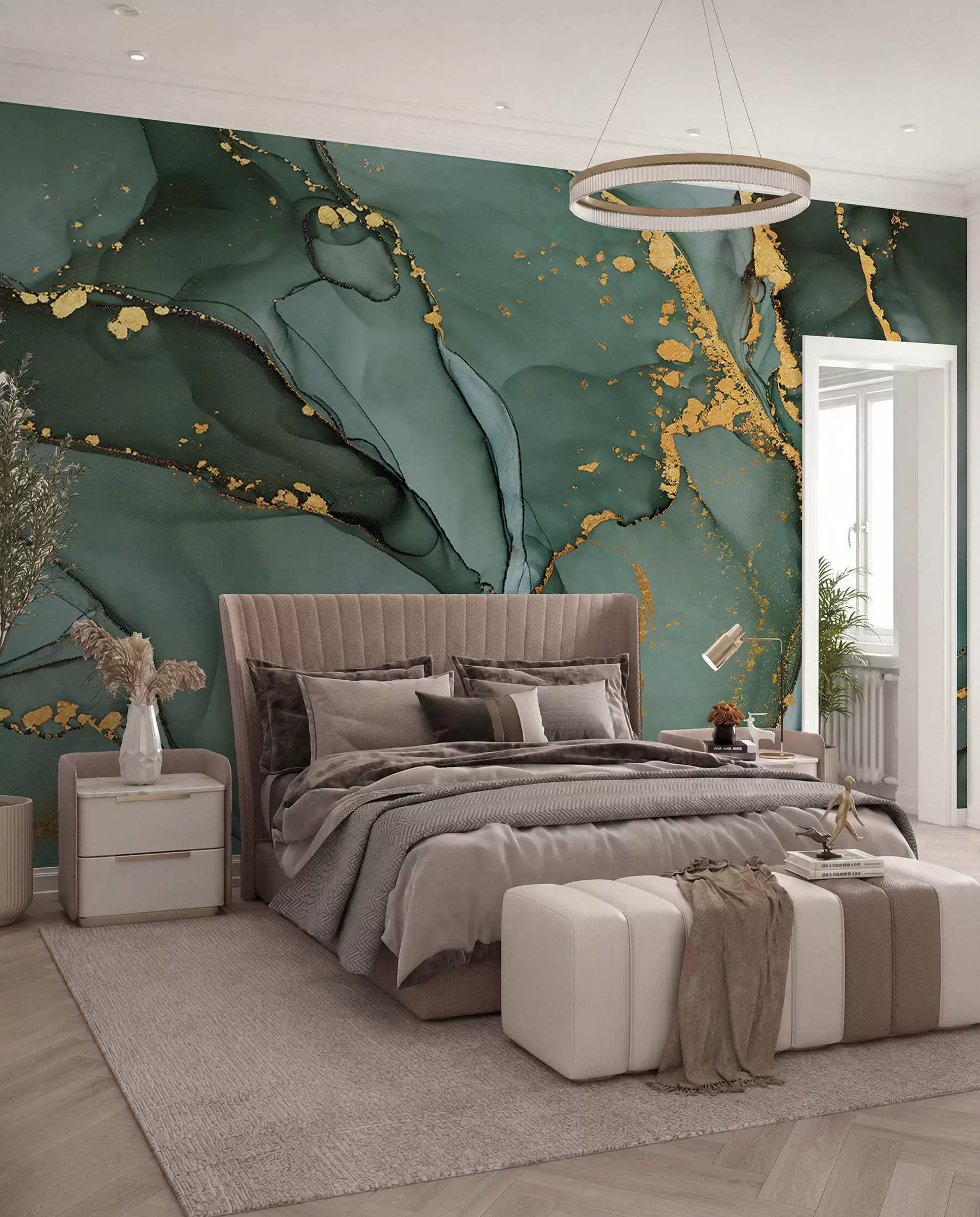 wall murals Luxury Onyx marble with metallic cracks u50235d2