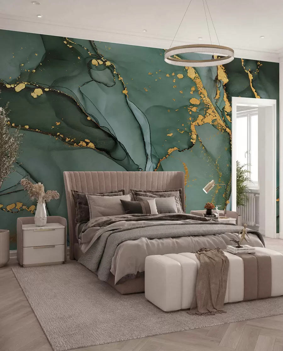wall murals Luxury Onyx marble with metallic cracks u50235d2