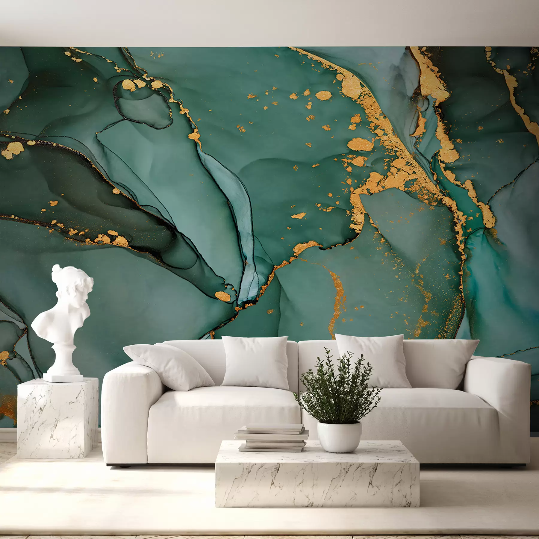 wall murals Luxury Onyx marble with metallic cracks u50235d2