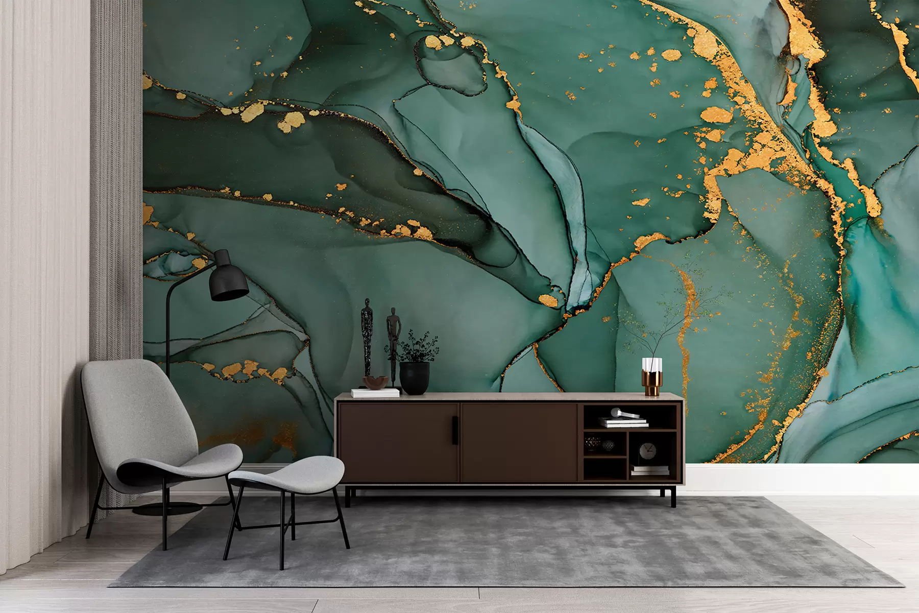 wall murals Luxury Onyx marble with metallic cracks u50235d2