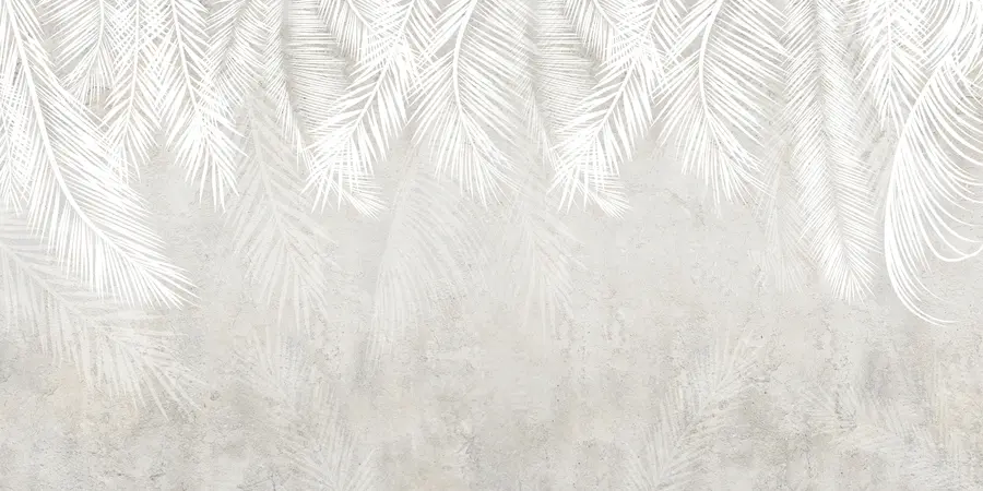 wall murals White brittle palm leaves with a grunge texture. u94286d2