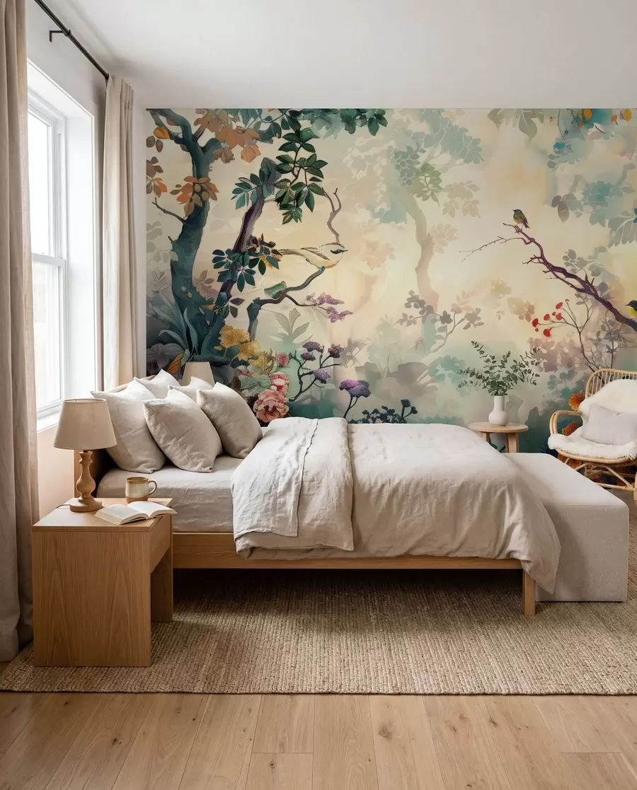 wall murals Bird colours in the forest u99610