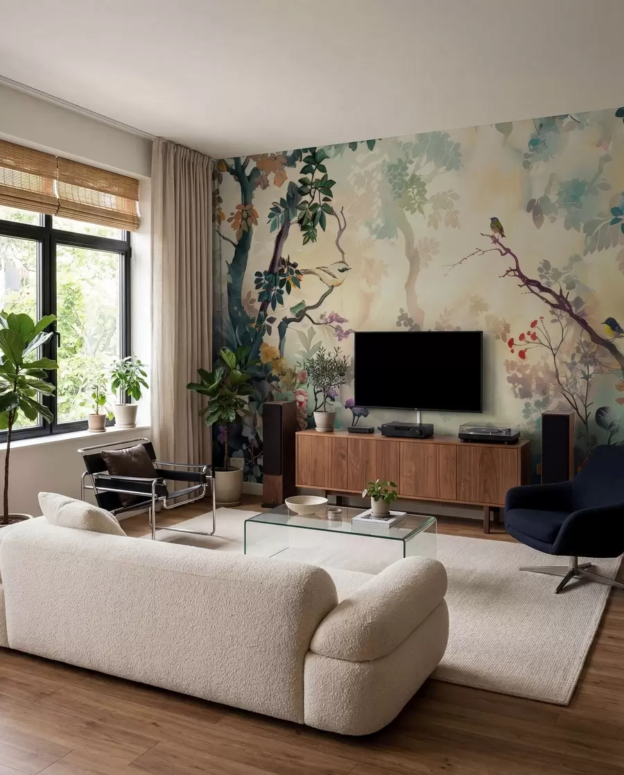 wall murals Bird colours in the forest u99610