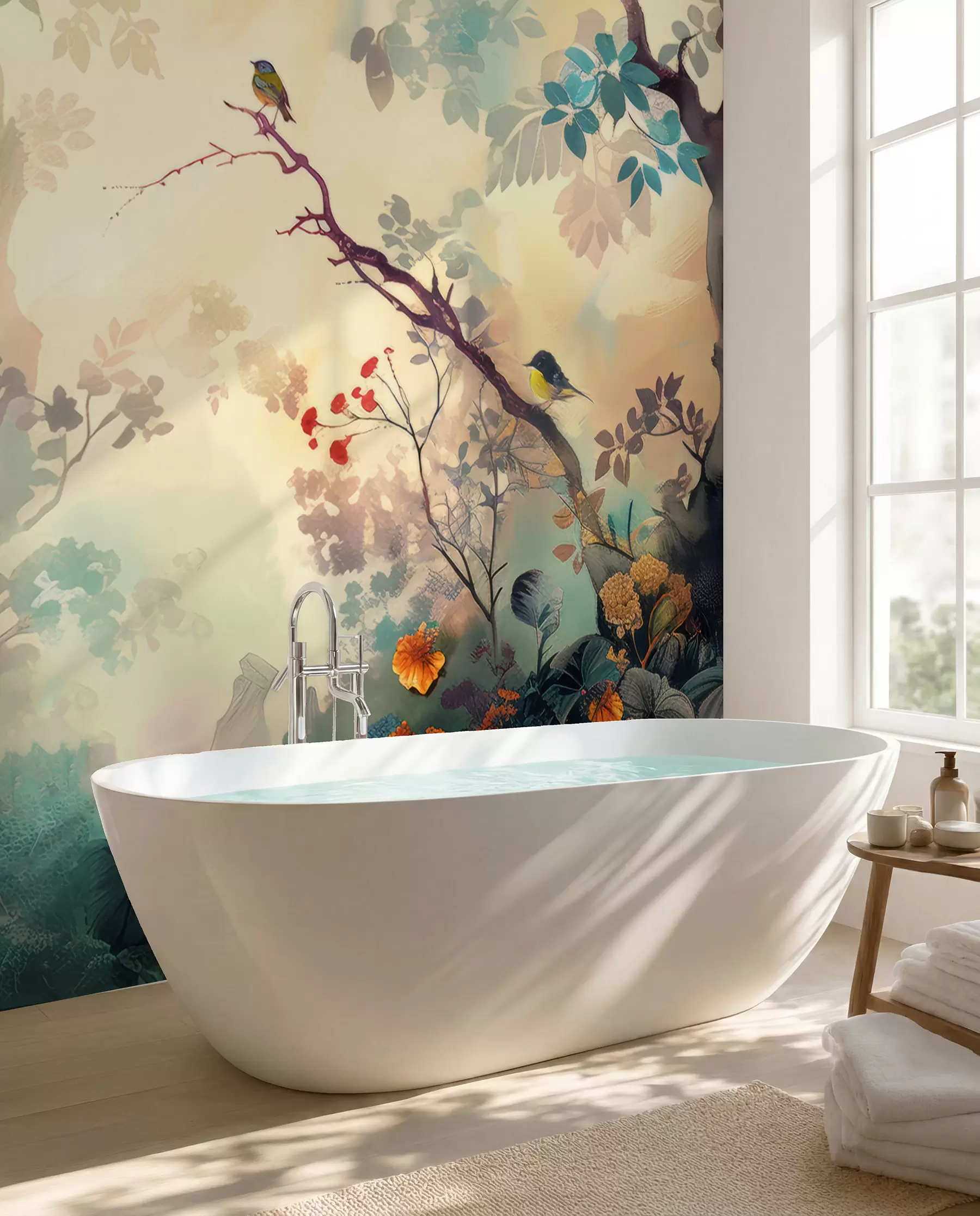 wall murals Bird colours in the forest u99610