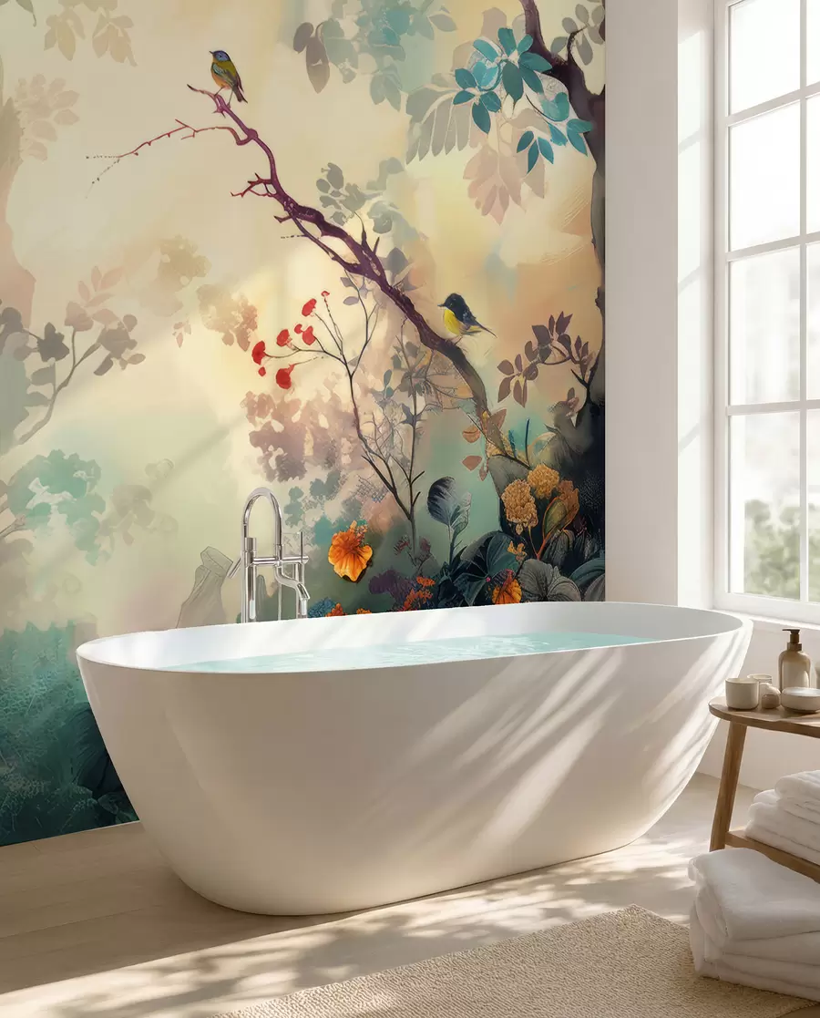 wall murals Bird colours in the forest u99610