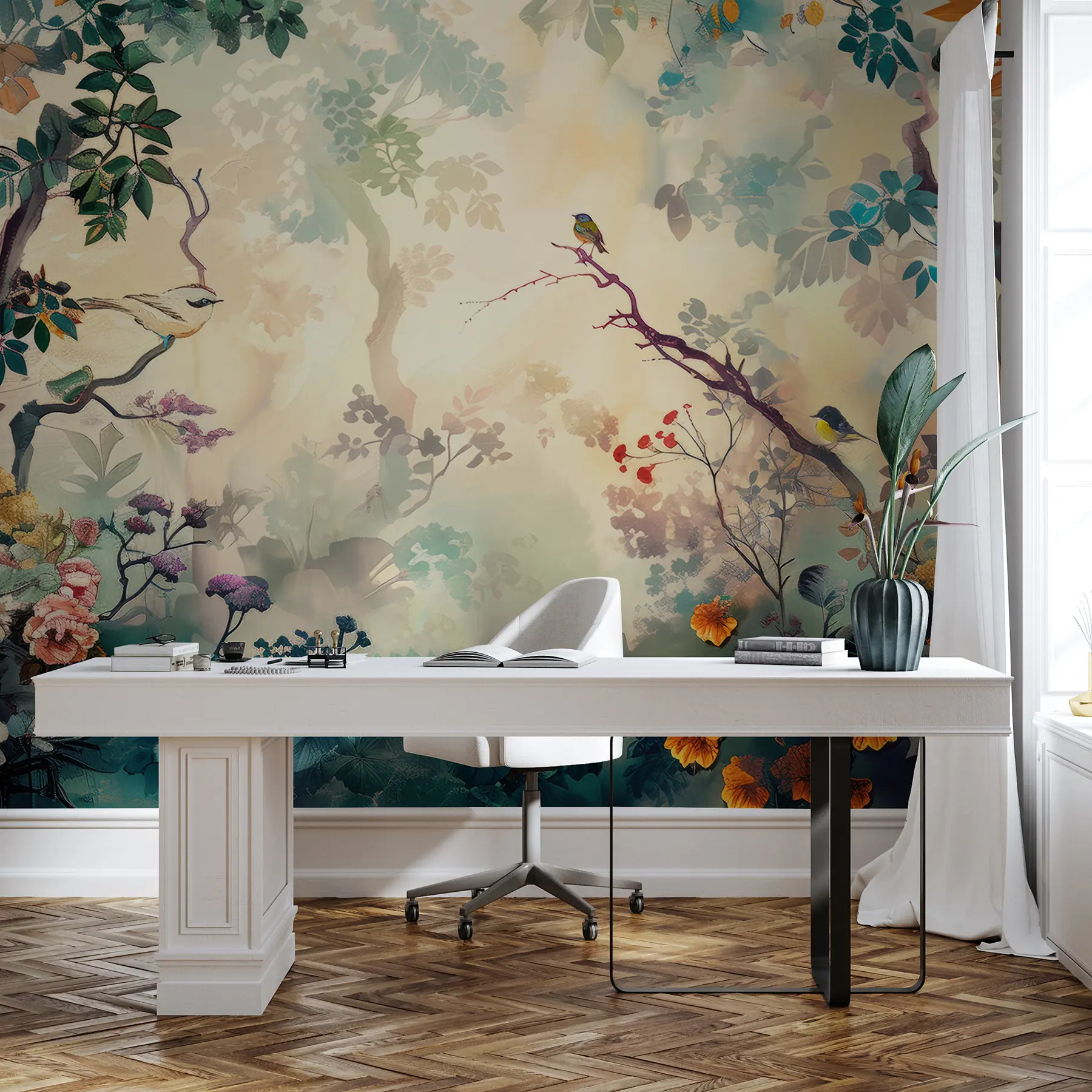 wall murals Bird colours in the forest u99610