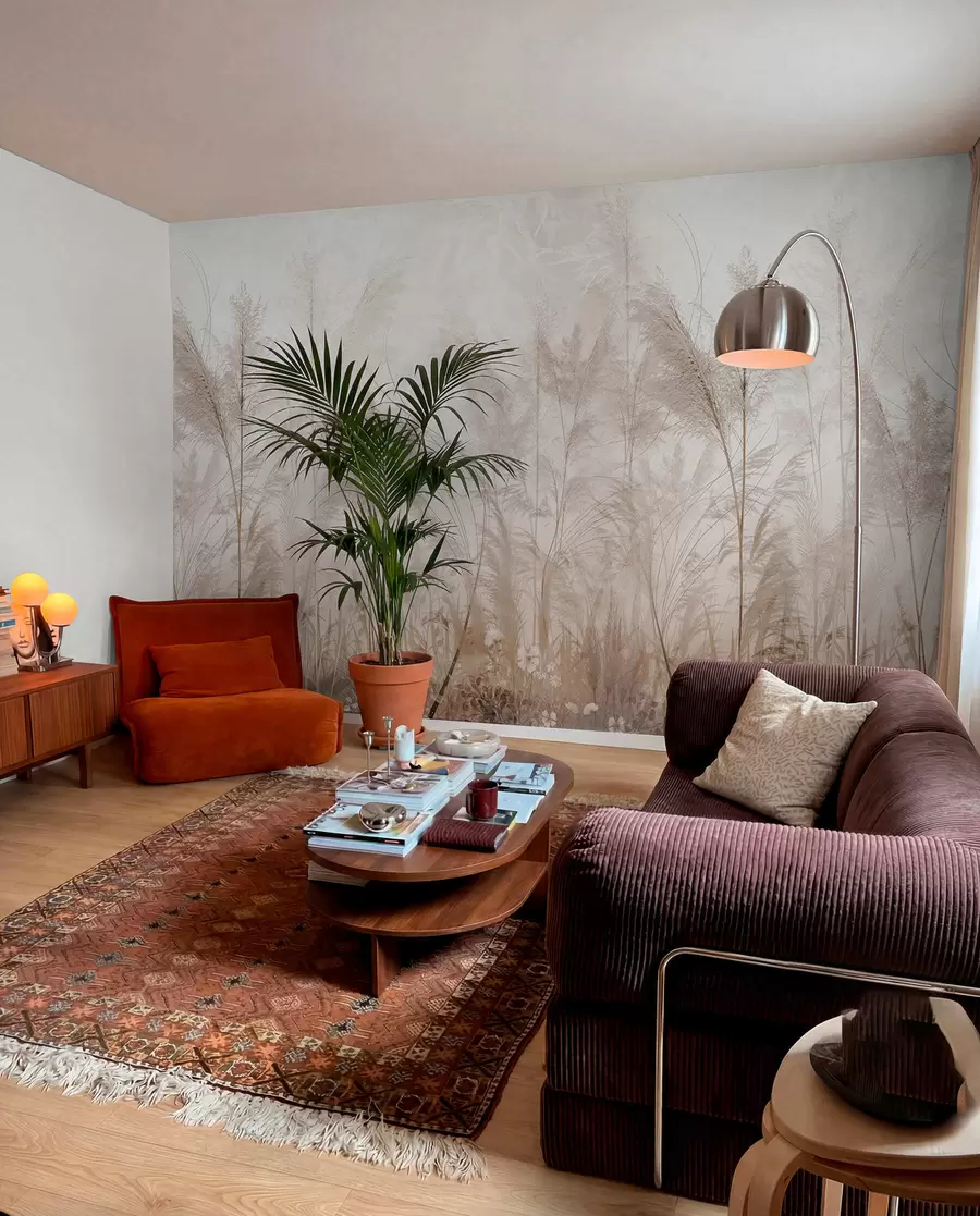 wall murals Tall plants in pastel colours u93903d2