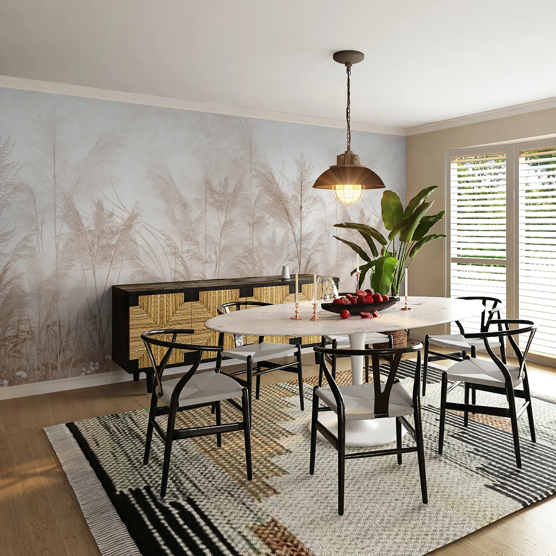 wall murals Tall plants in pastel colours u93903d2