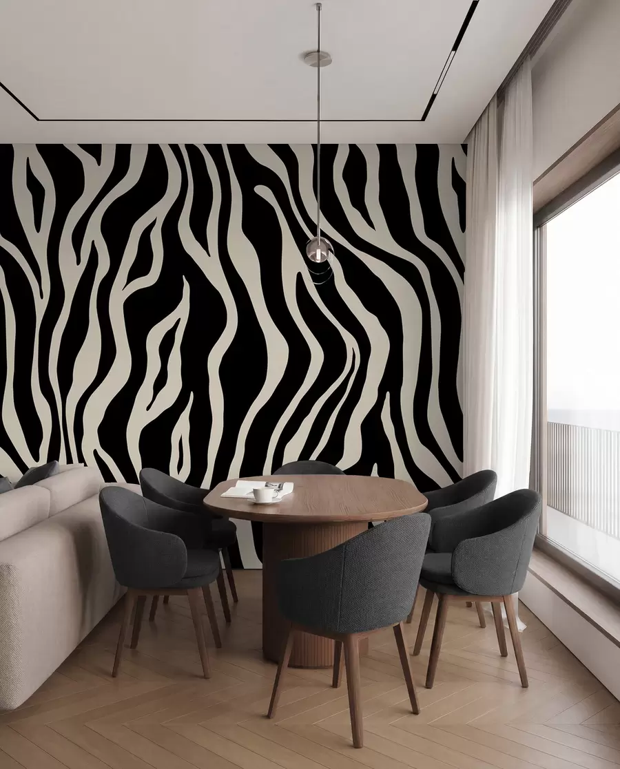 wall murals Vector print of zebra skin in black and white colours u99173v3